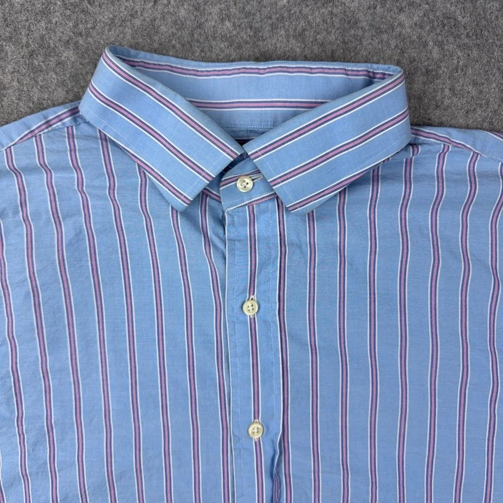 Polo Ralph Lauren Shirt Mens 2XL Blue Regent Classic Fit Striped Cotton Business